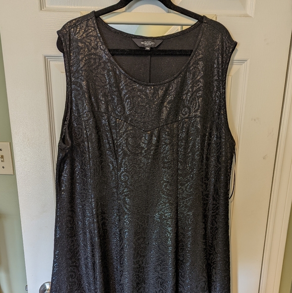 Black Patterned Dress | 3X | Michel Studio - Picture 1 of 5